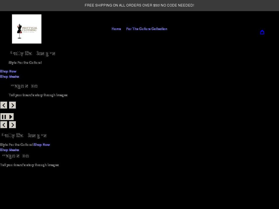 prettygalclothing.com shopify website screenshot
