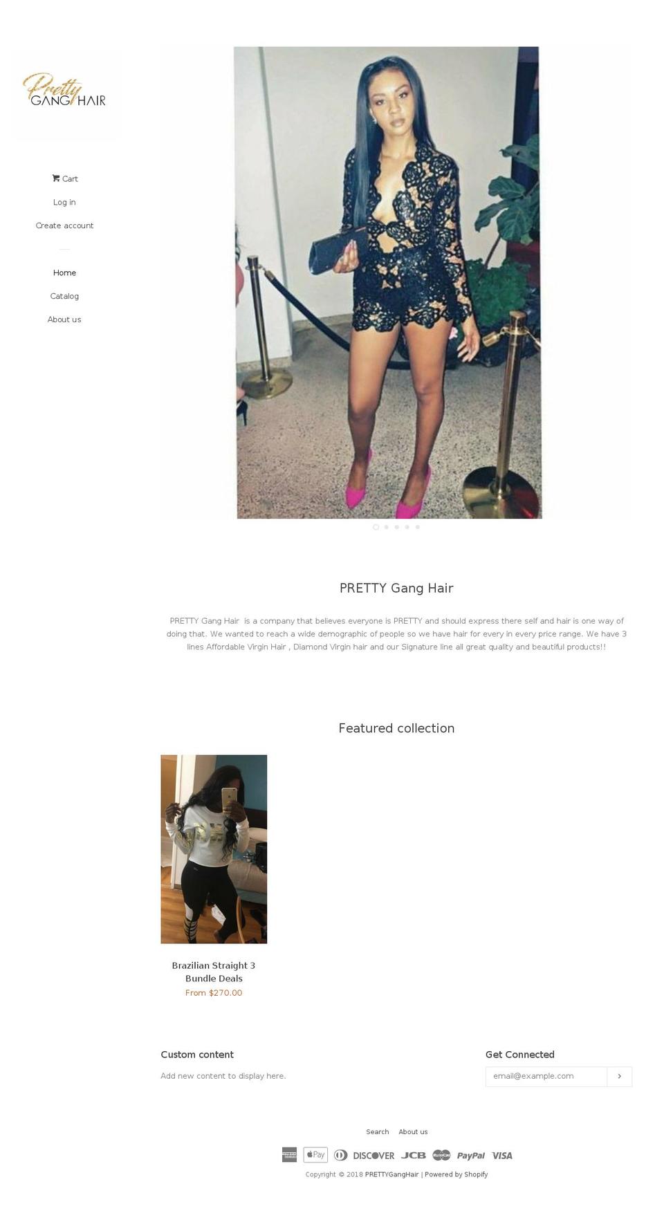 prettyganghair.net shopify website screenshot