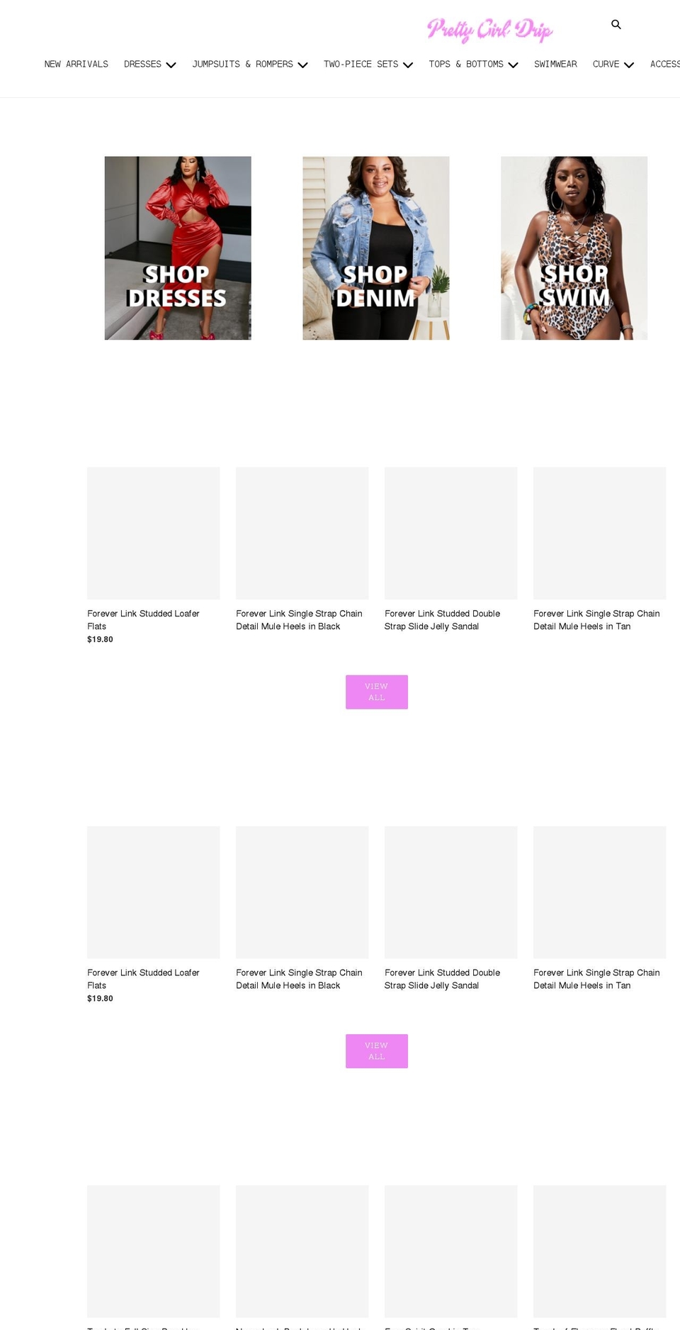 prettygirldrip.com shopify website screenshot