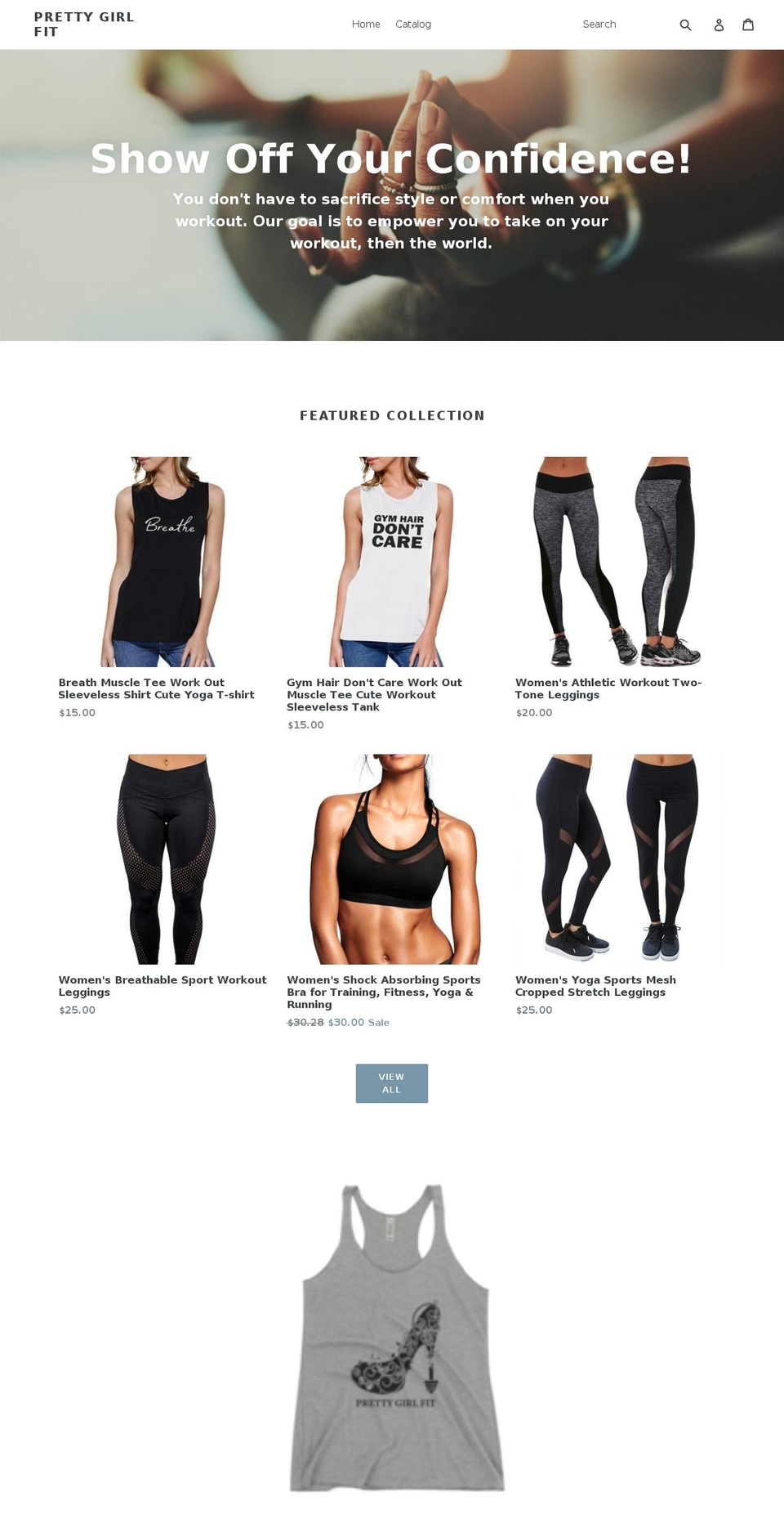 prettygirlfit.com — Shopify storefront screenshot