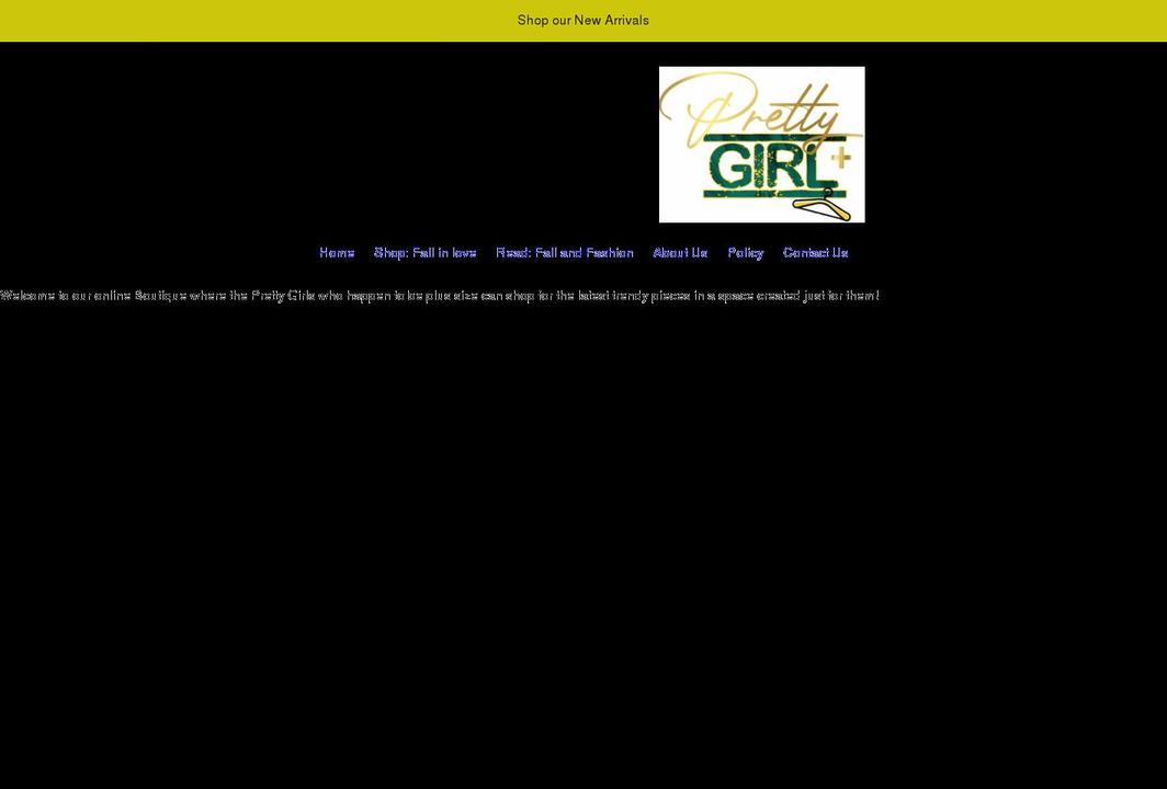 prettygirlplus.shop shopify website screenshot