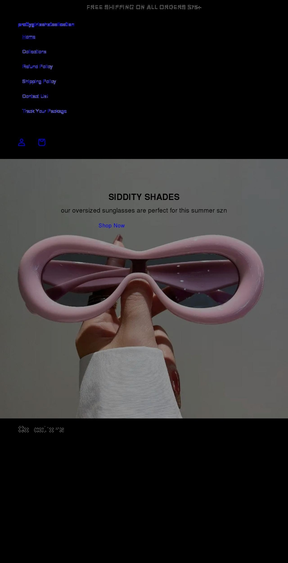 prettygirlschatcollection.com shopify website screenshot