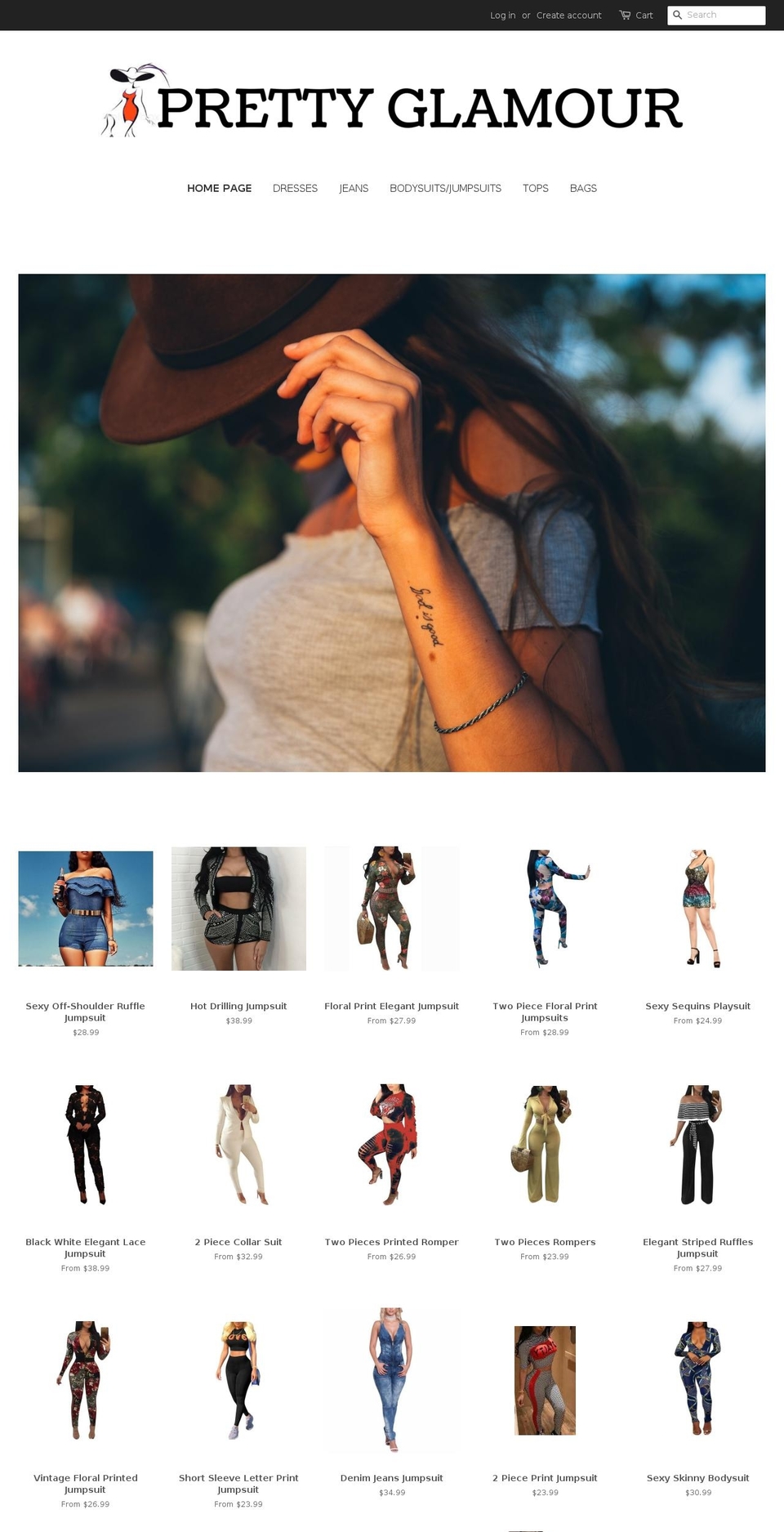 prettyglamourshop.com — Shopify storefront screenshot