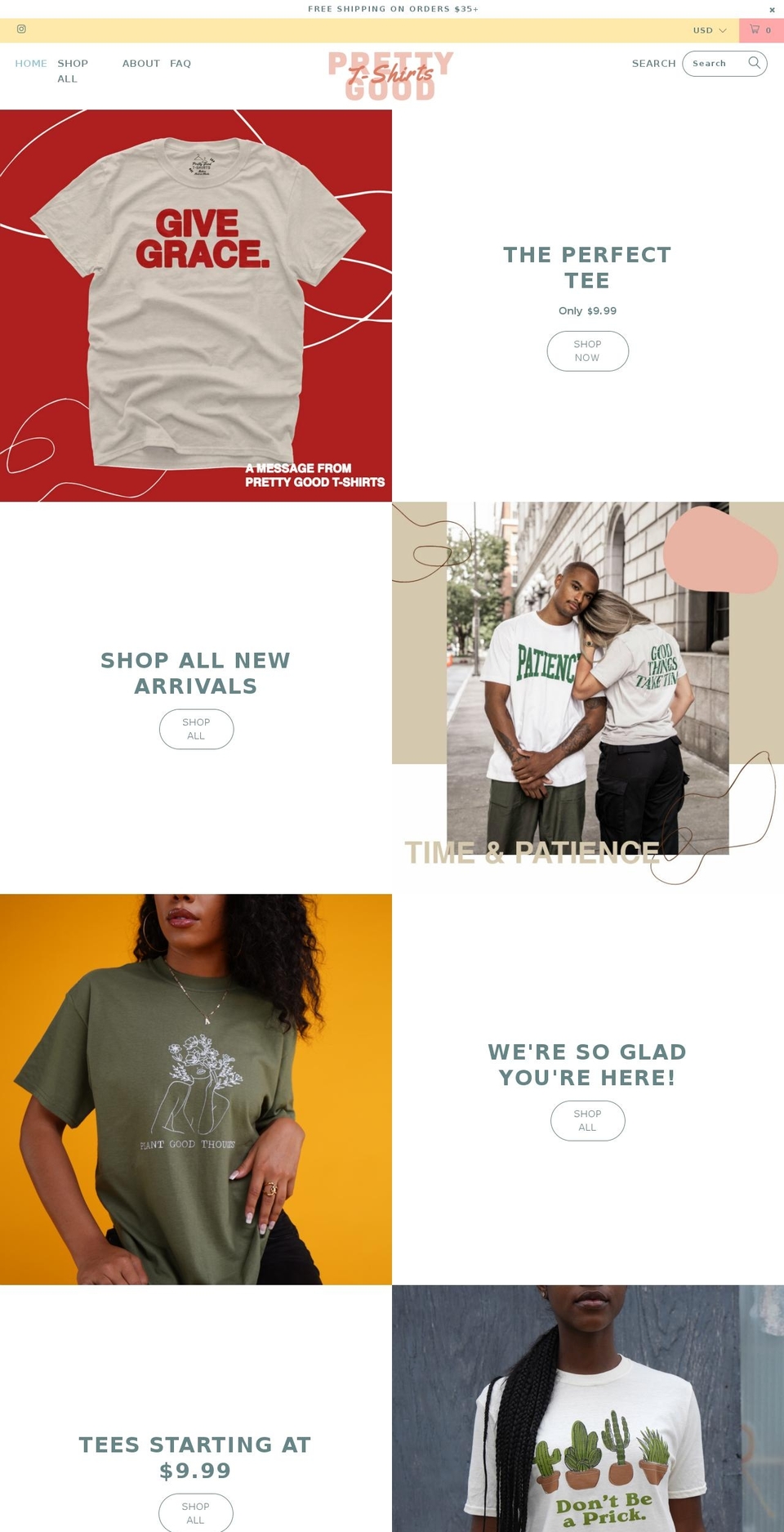 prettygoodtshirts.com shopify website screenshot