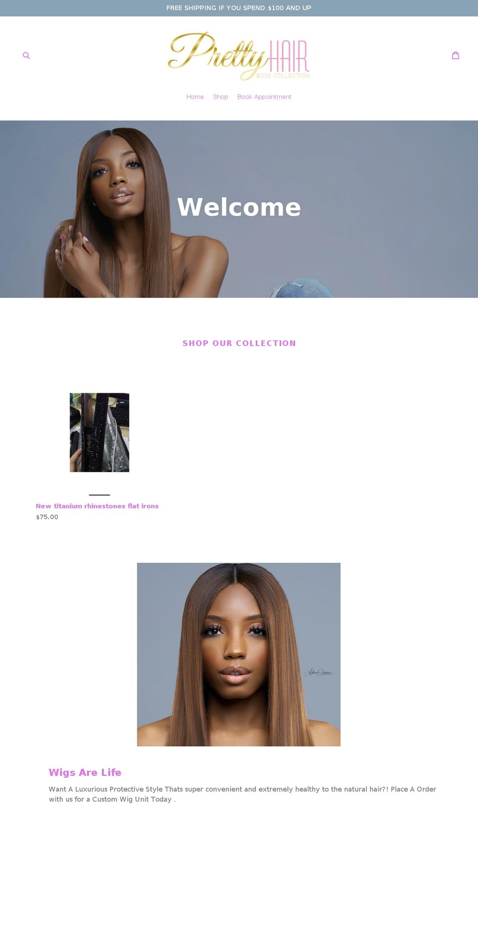 prettyhairbosscollection.com — Shopify storefront screenshot