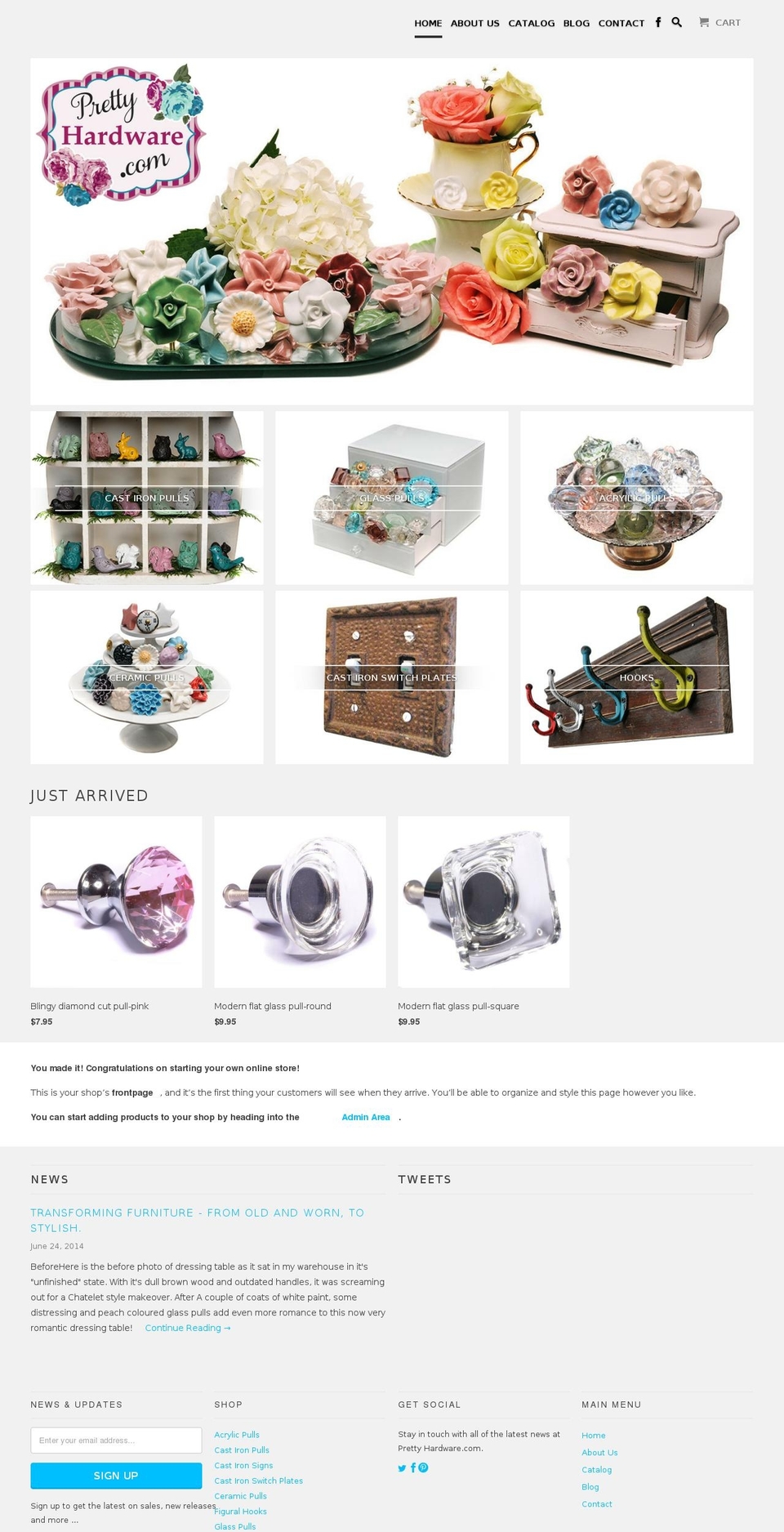 prettyhardware.com shopify website screenshot