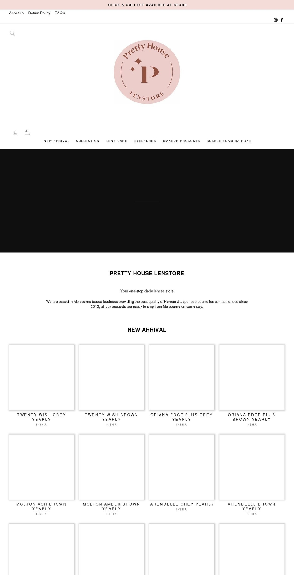 prettyhouselens.com — Shopify storefront screenshot