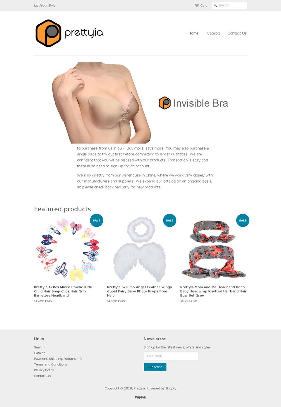 prettyia.com — Shopify storefront screenshot