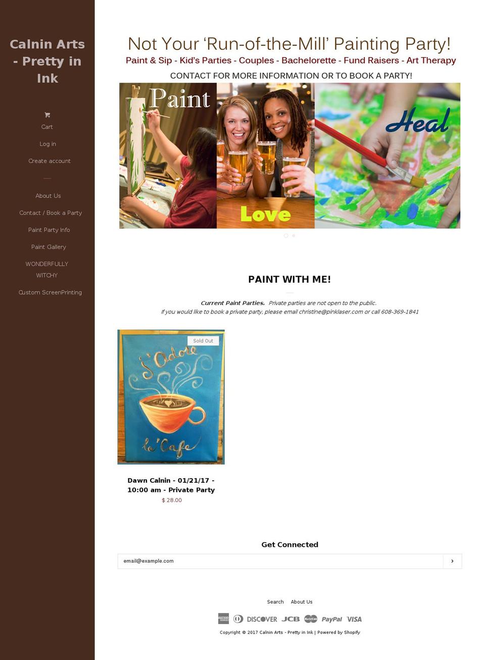 prettyinink.us shopify website screenshot