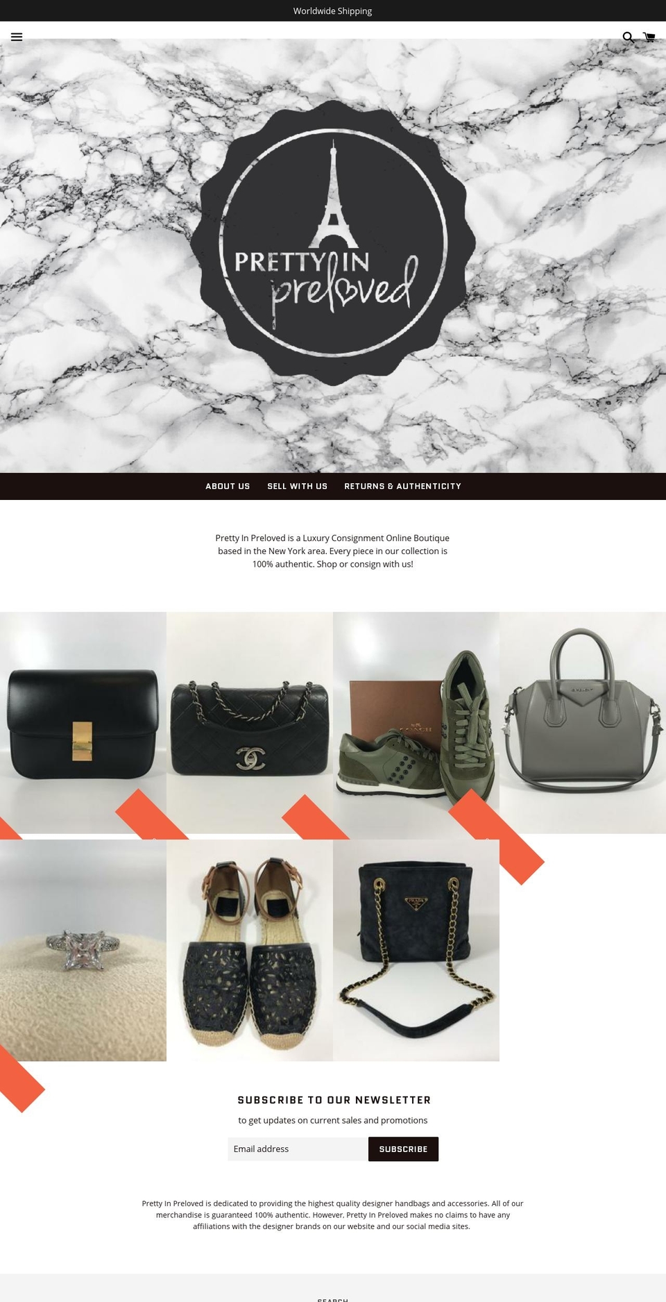 prettyinpreloved.com — Shopify storefront screenshot