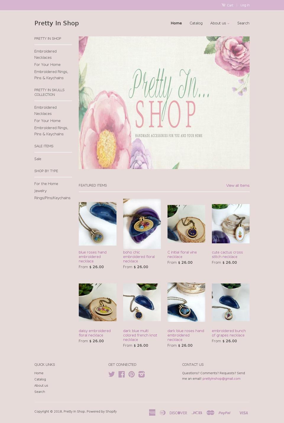prettyinskulls.com — Shopify storefront screenshot