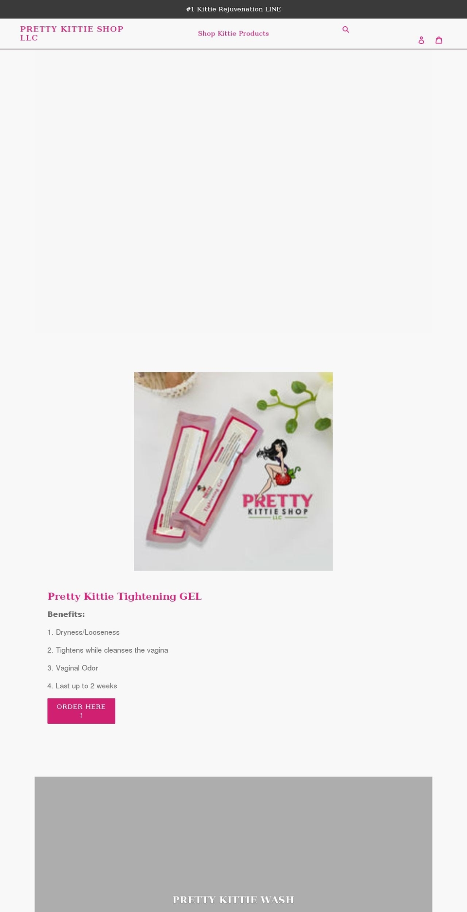prettykittieshop.com shopify website screenshot