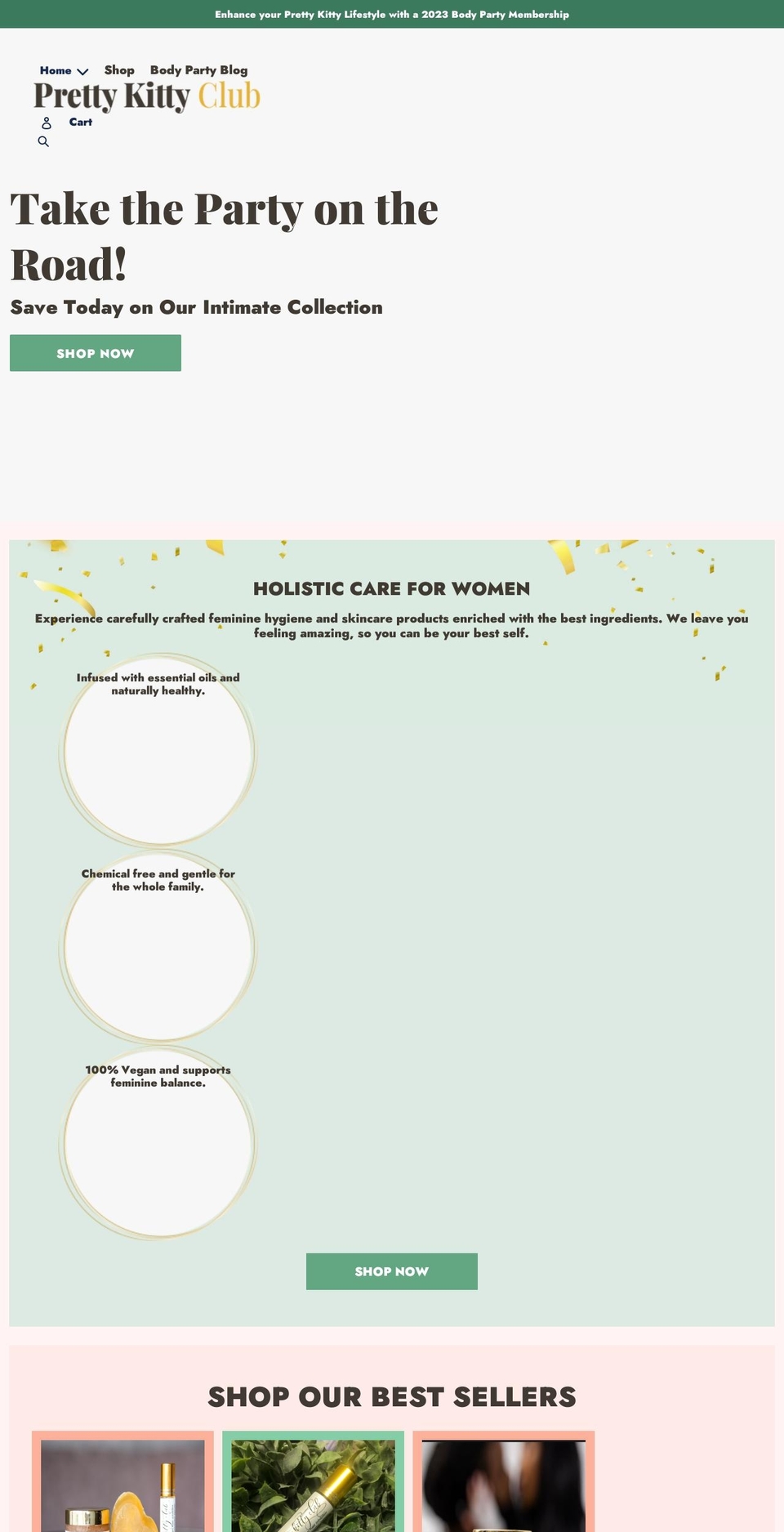 prettykittyclub.com shopify website screenshot