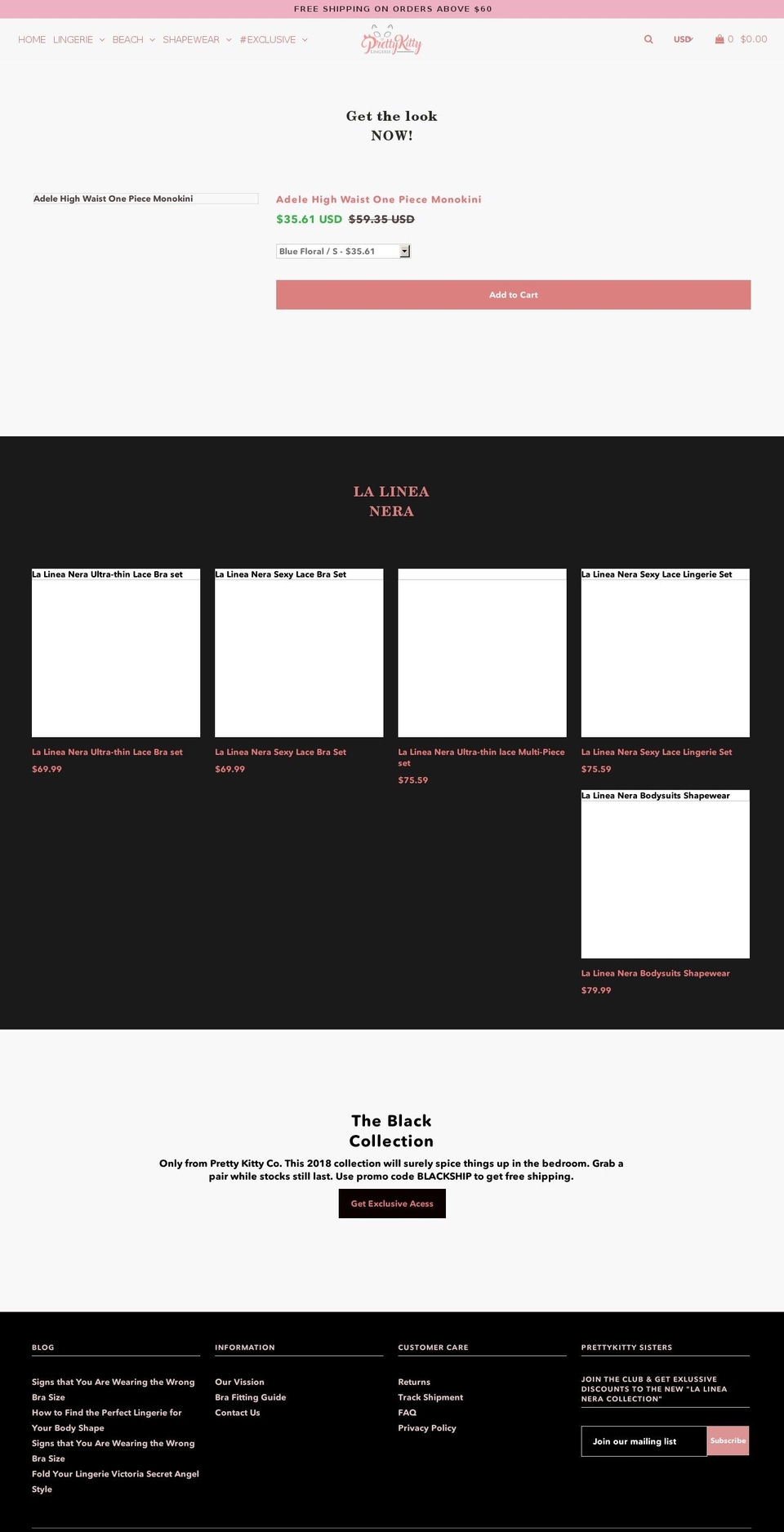 prettykittyco.com — Shopify storefront screenshot