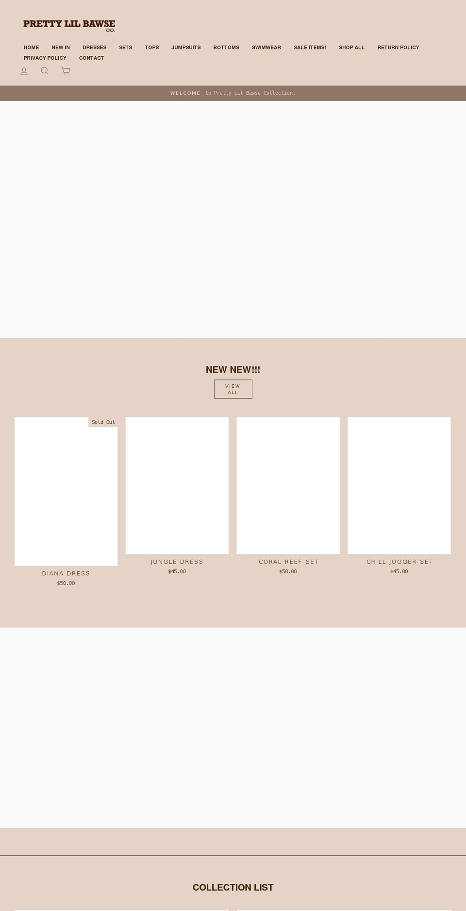 prettylilbawseco.com shopify website screenshot