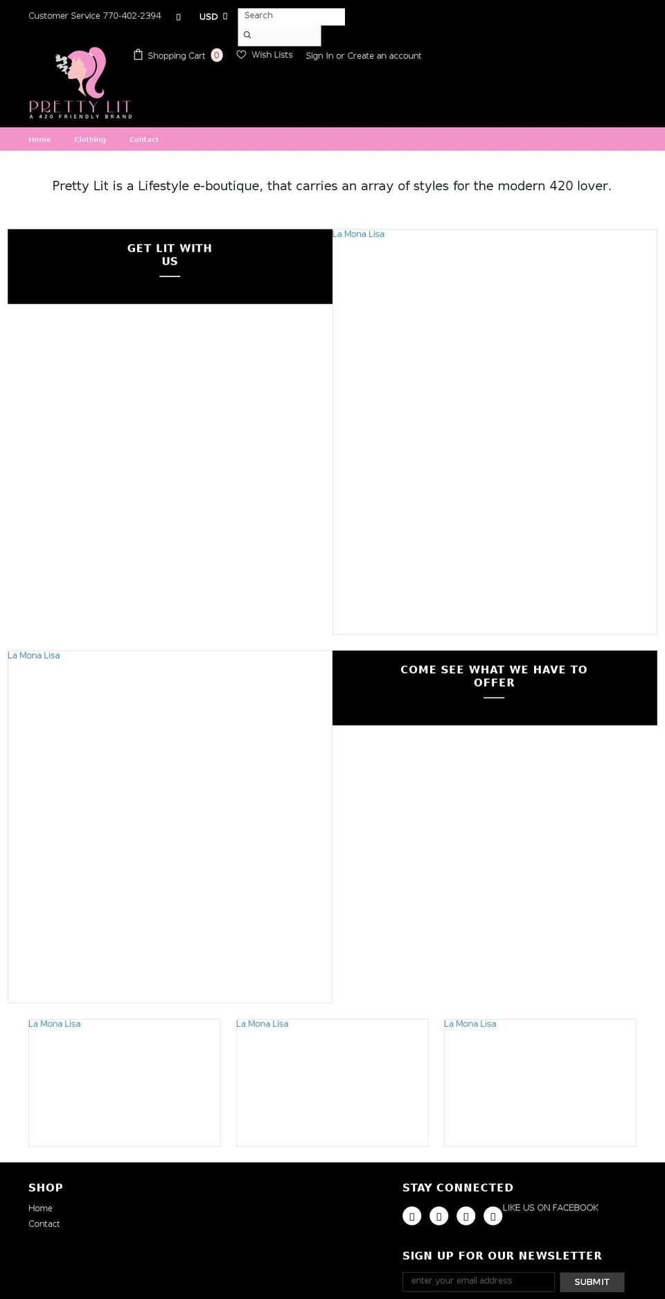 prettylit.org shopify website screenshot
