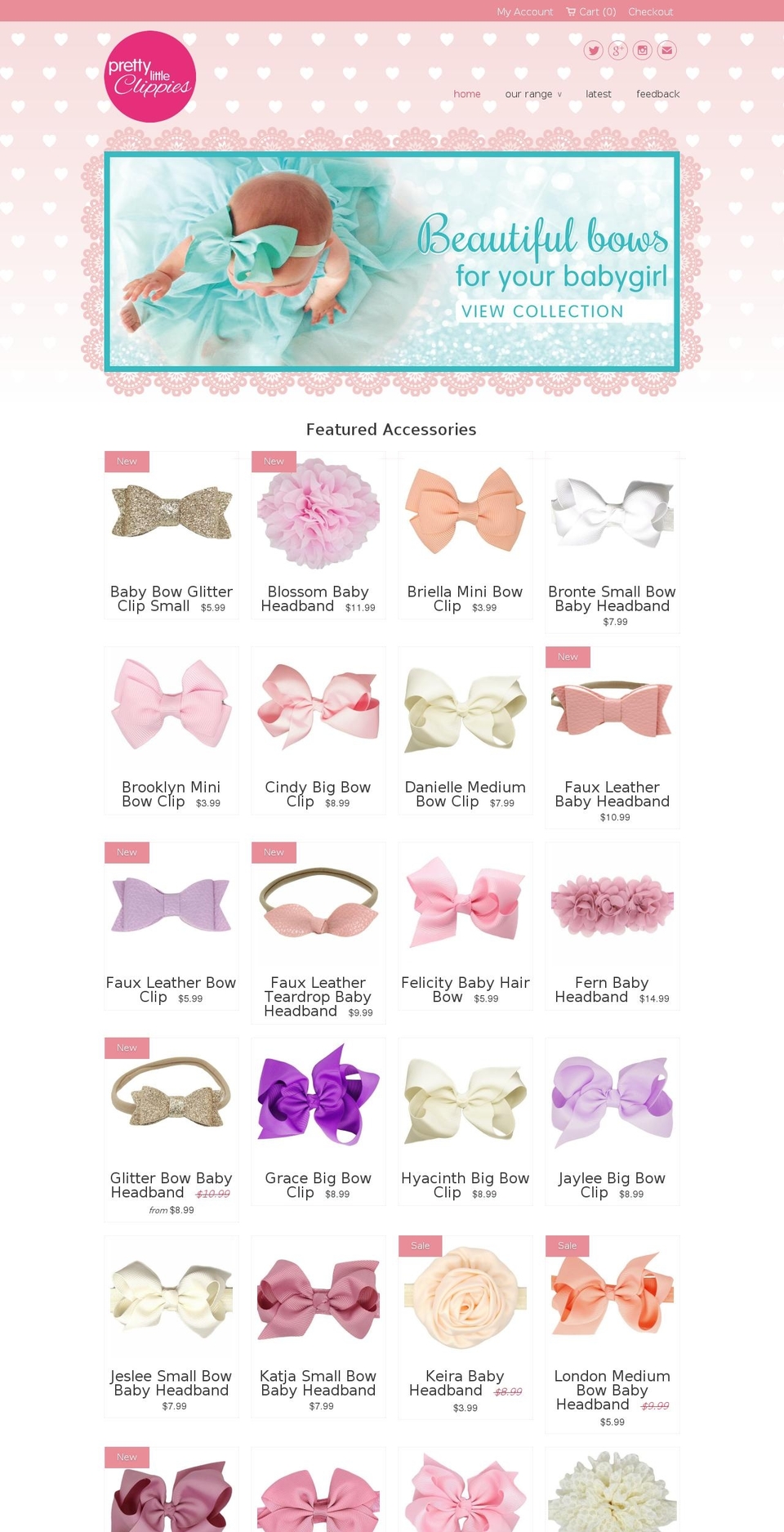 prettylittleclips.com shopify website screenshot