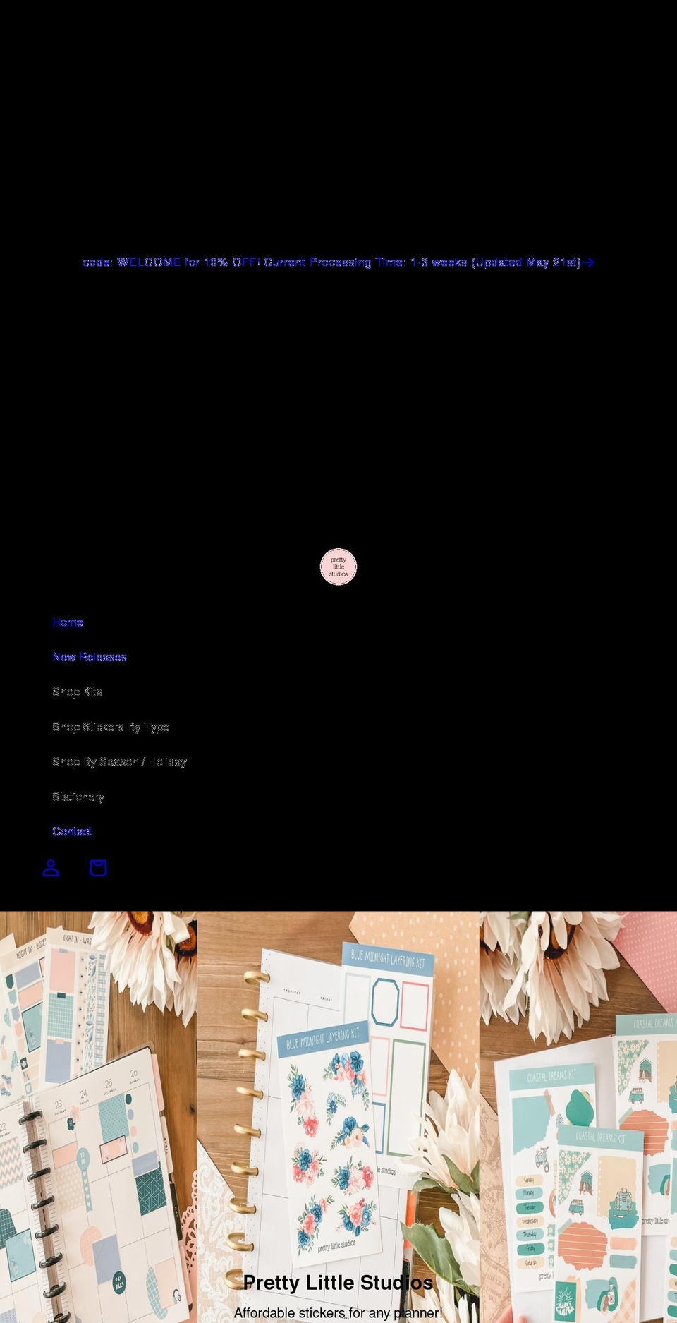 prettylittlestudios.com shopify website screenshot