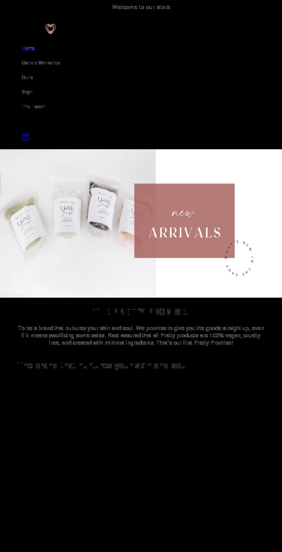 prettyluxco.com shopify website screenshot