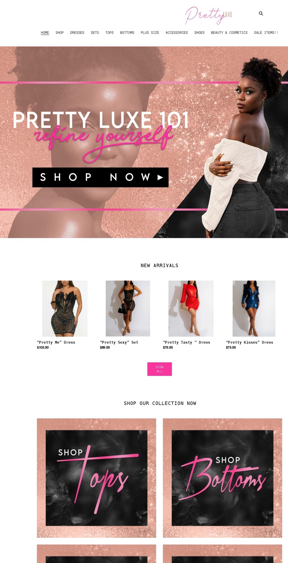 prettyluxestudio.com shopify website screenshot