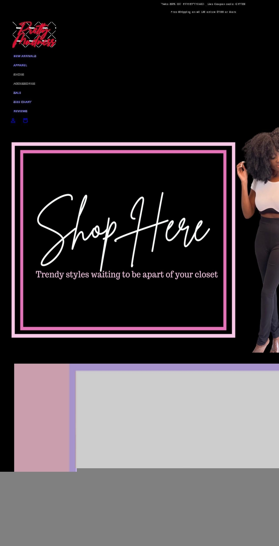 prettymadness.com shopify website screenshot