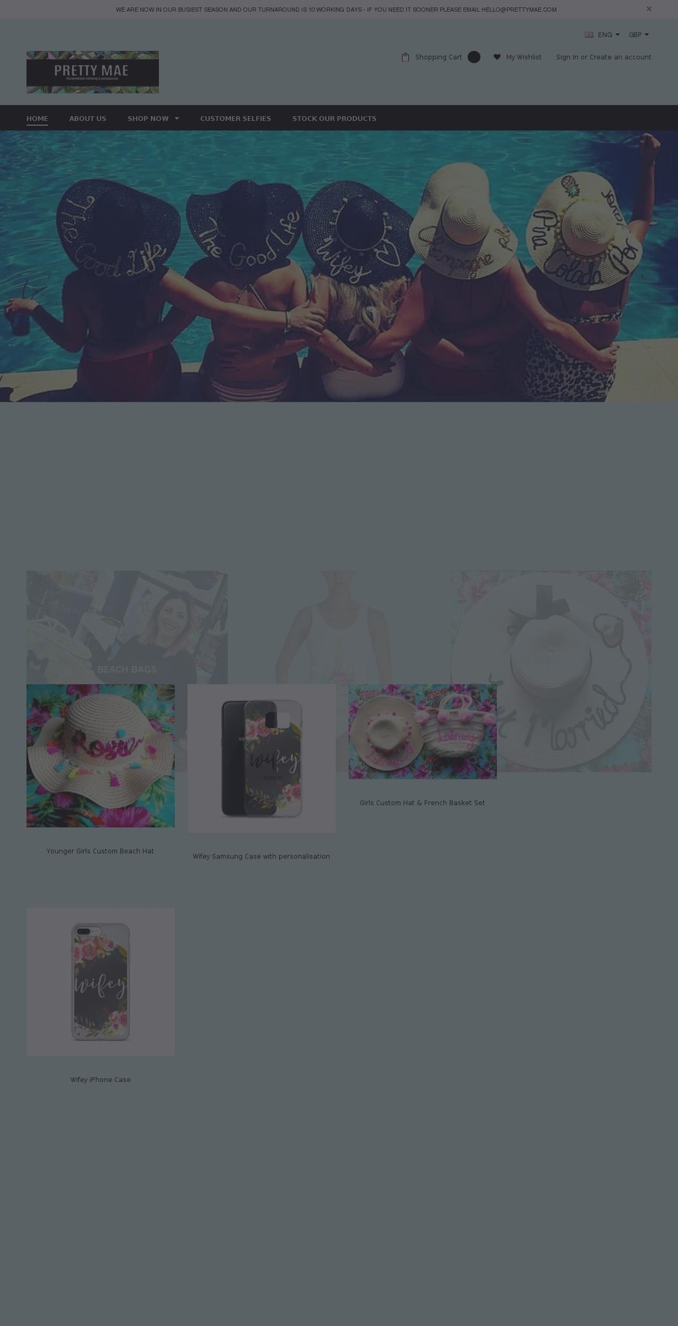 prettymae.com — Shopify storefront screenshot