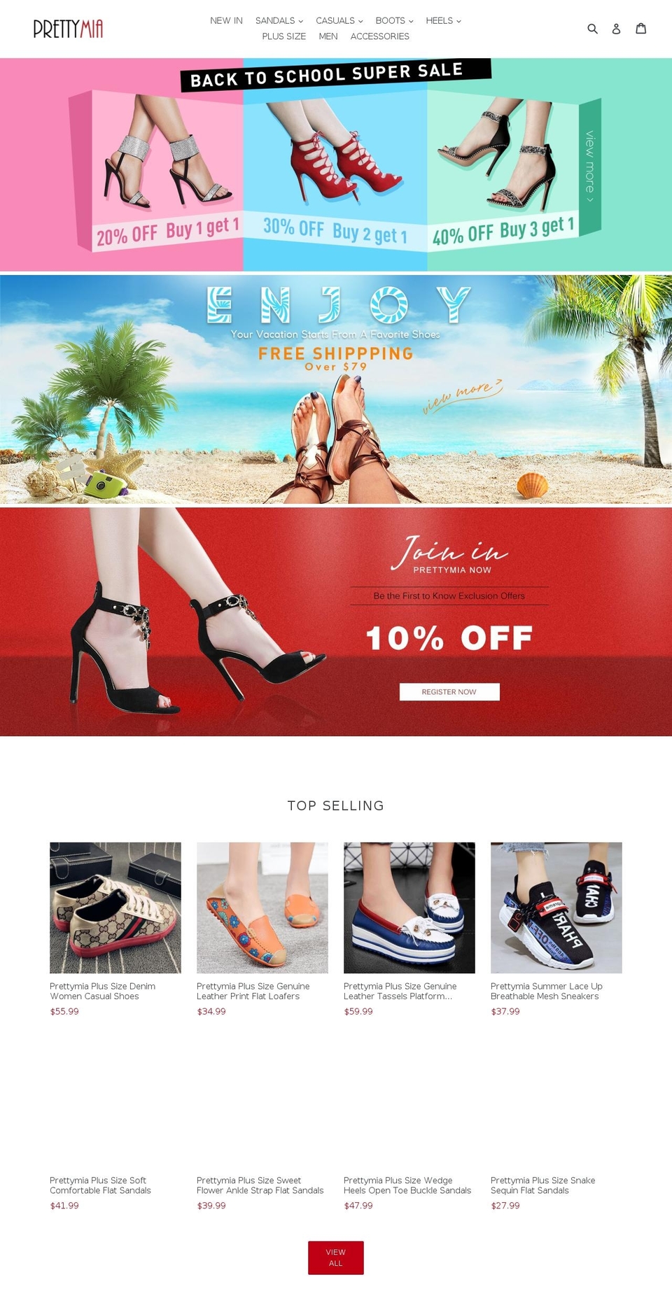prettymia.com — Shopify storefront screenshot