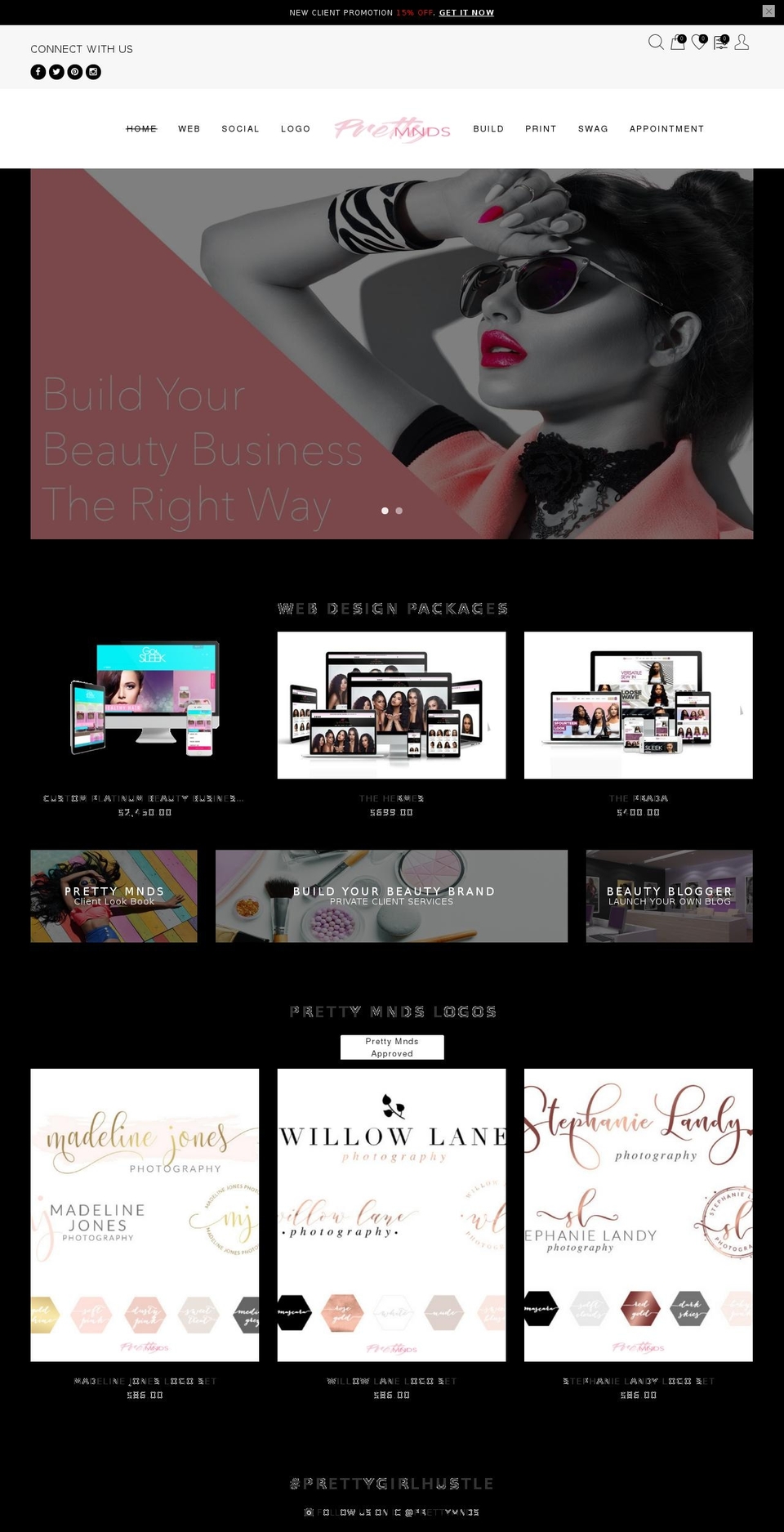 prettymnds.com — Shopify storefront screenshot