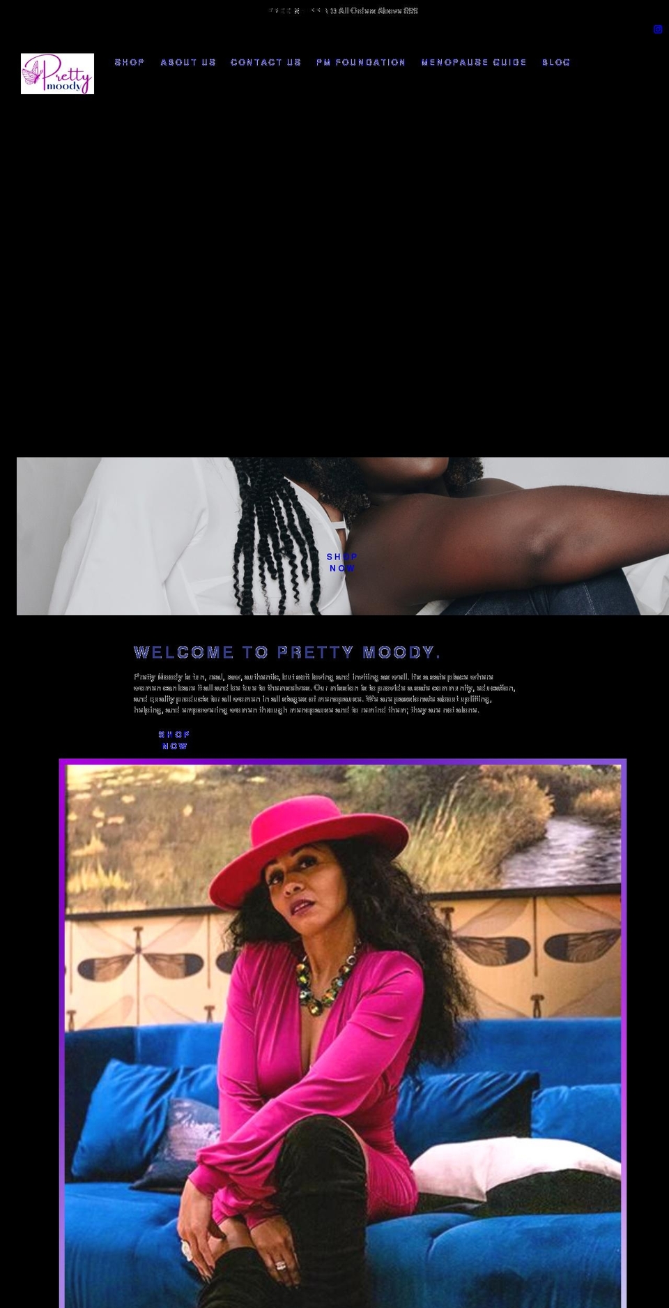 prettymoody.com shopify website screenshot