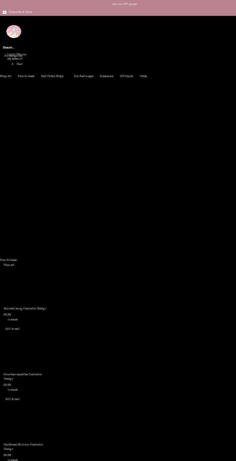 prettynailscloset.com shopify website screenshot