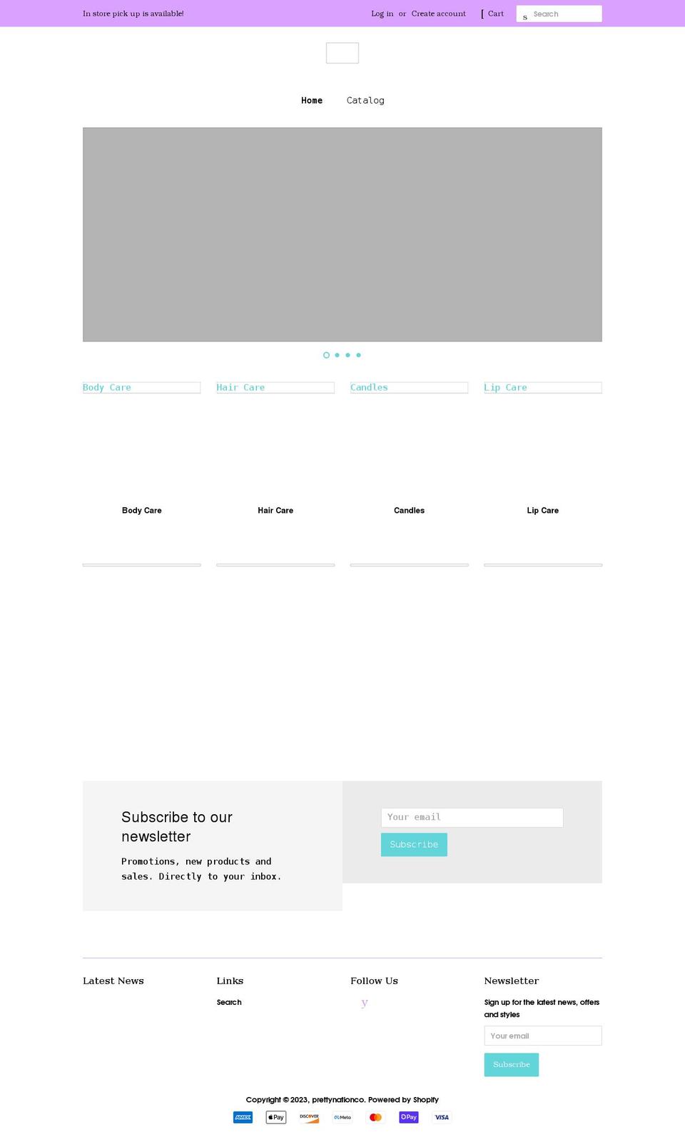 prettynationco.com shopify website screenshot
