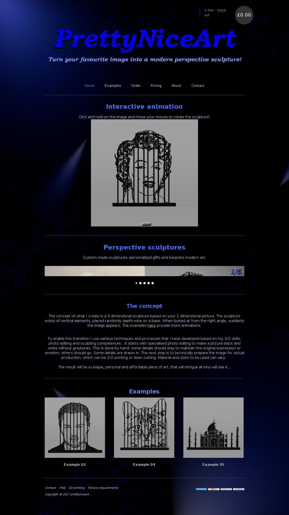 prettyniceart.com shopify website screenshot