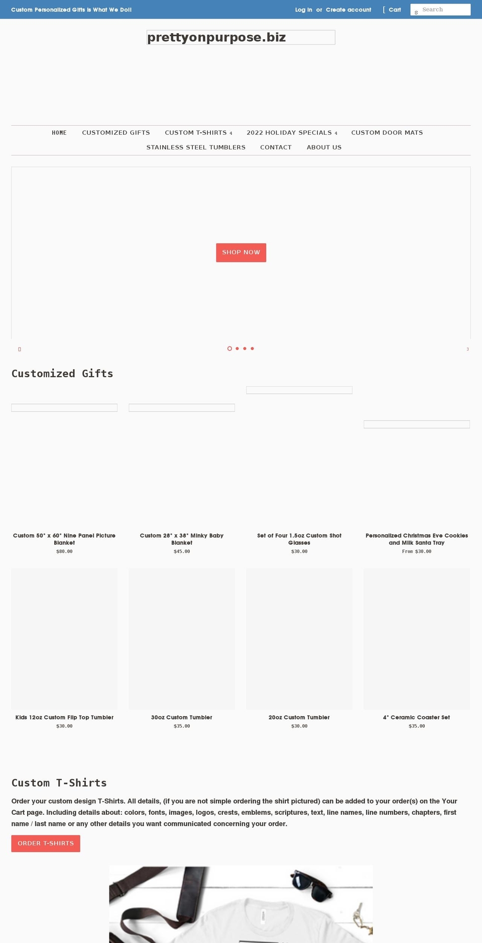 prettyonpurpose.biz shopify website screenshot