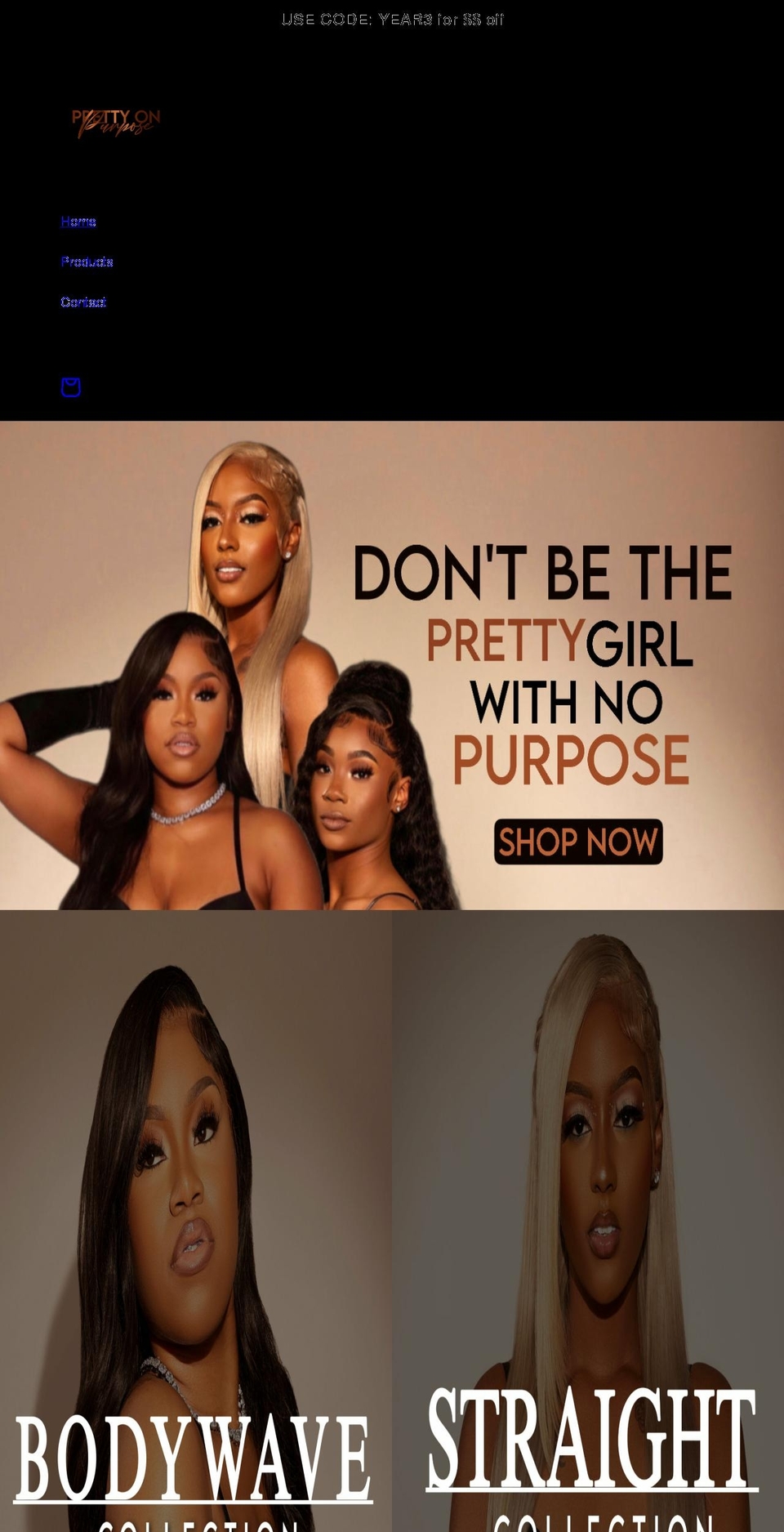 prettyonpurposeco.com shopify website screenshot