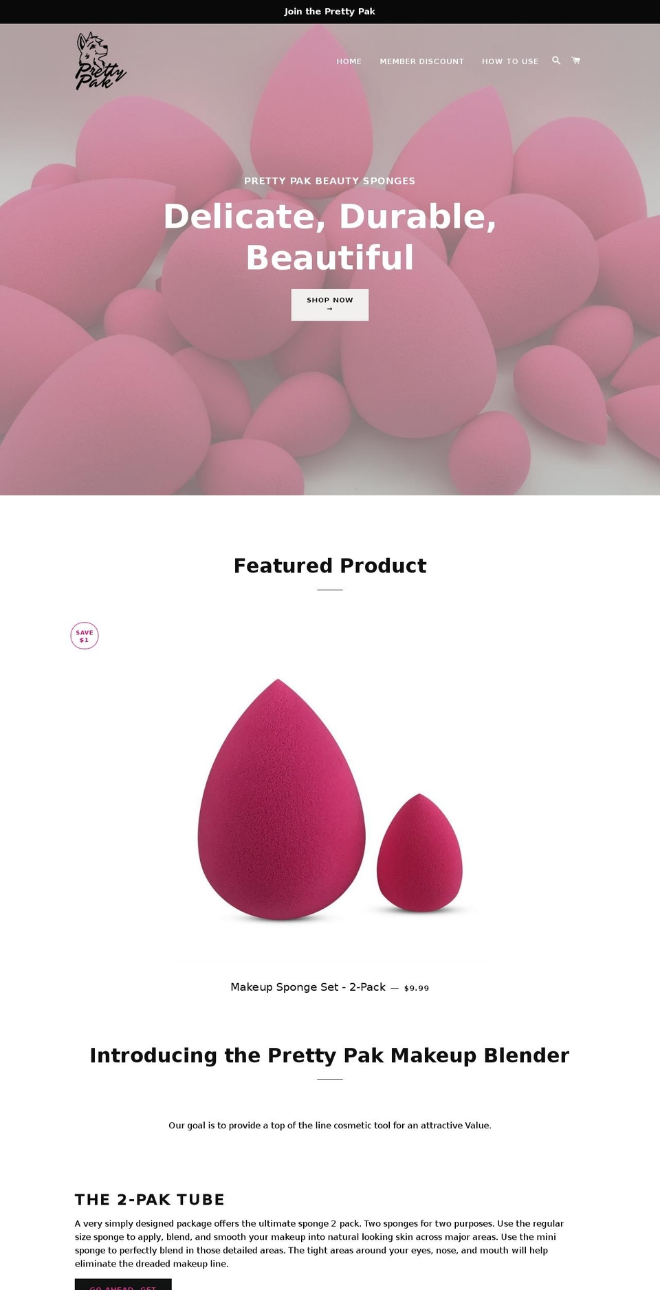 prettypak.com — Shopify storefront screenshot
