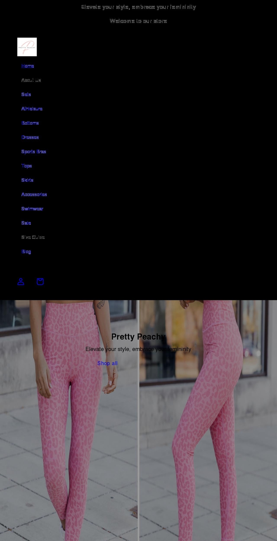 prettypeachyactivewear.com — Shopify storefront screenshot