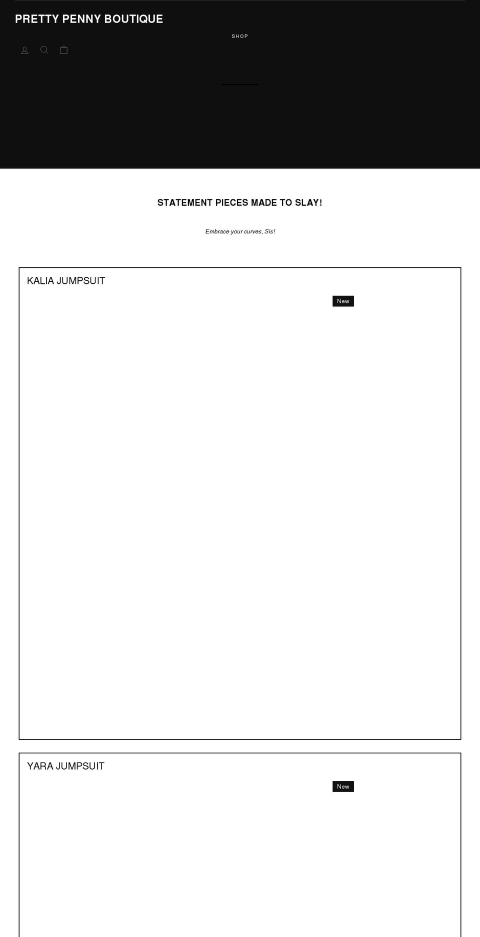 prettypennybtq.com shopify website screenshot