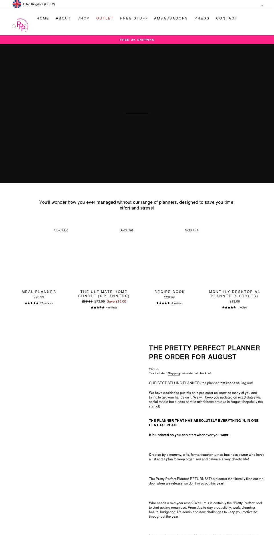 prettyperfectproducts.com shopify website screenshot