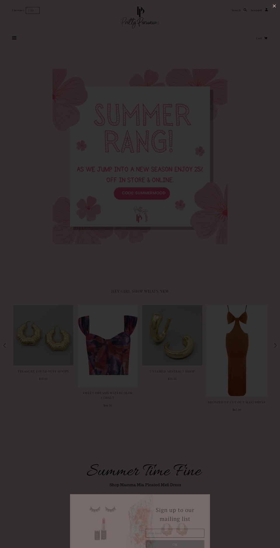 prettypersuaded.com shopify website screenshot