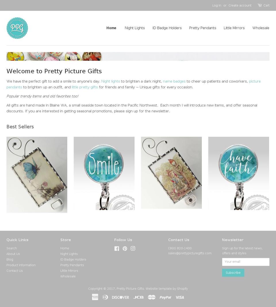 prettypicturegifts.com shopify website screenshot