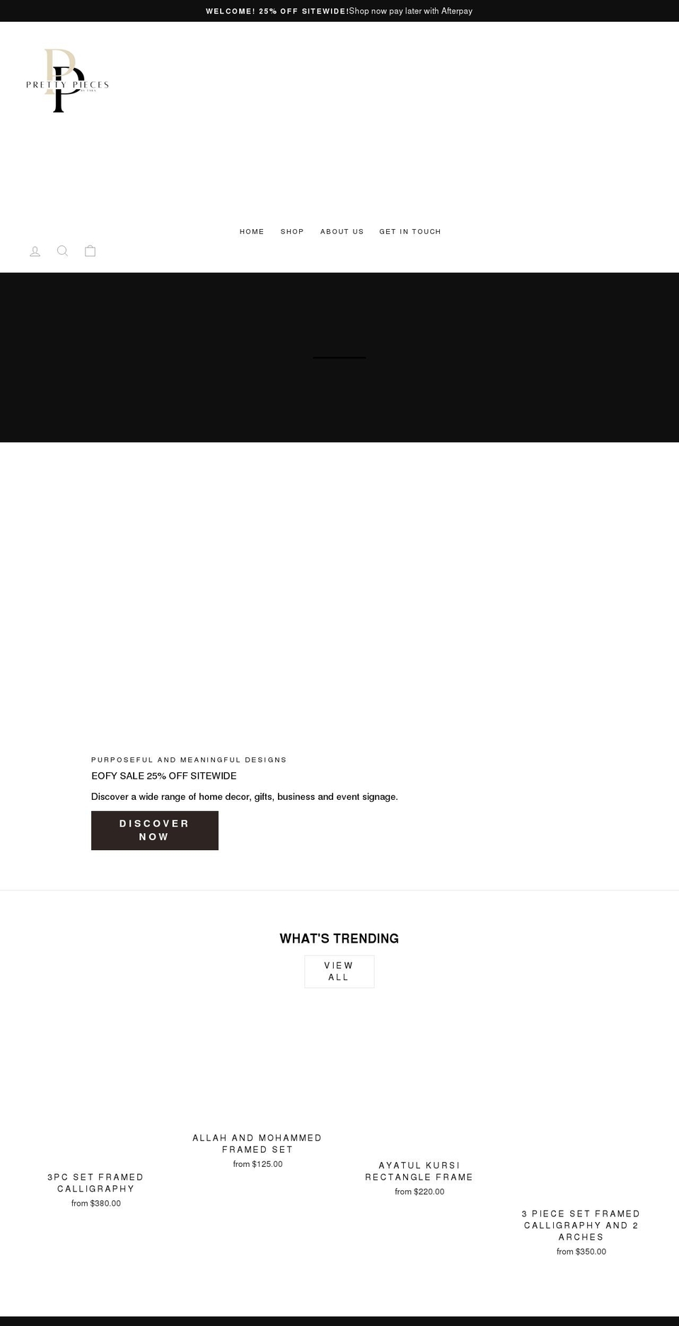 prettypiecesbytara.com shopify website screenshot