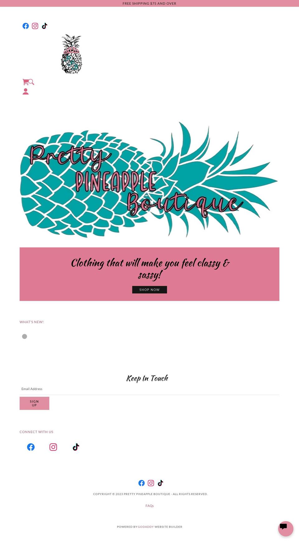 prettypineappleboutique.com — Shopify storefront screenshot