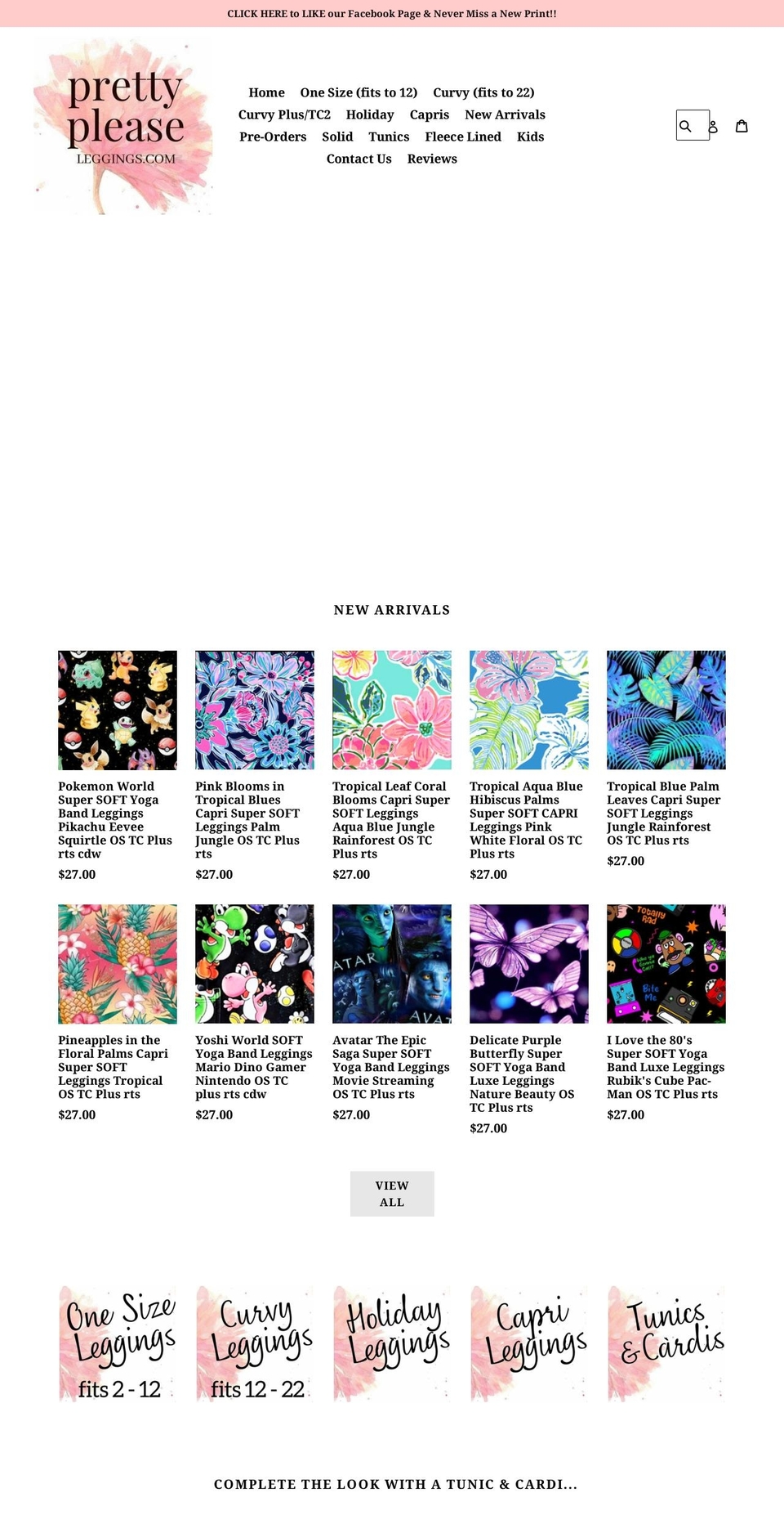 prettypleaseleggings.com — Shopify storefront screenshot