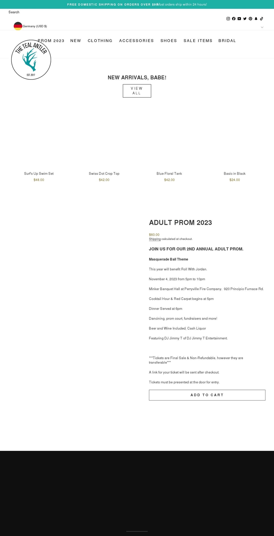 prettypleaseob.com — Shopify storefront screenshot