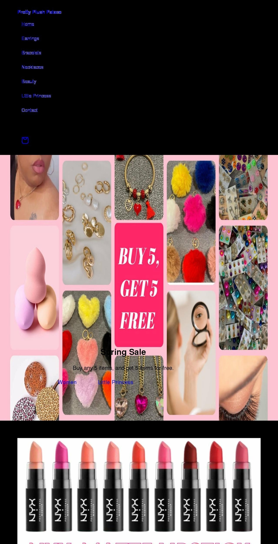 prettyplushpalace.com shopify website screenshot