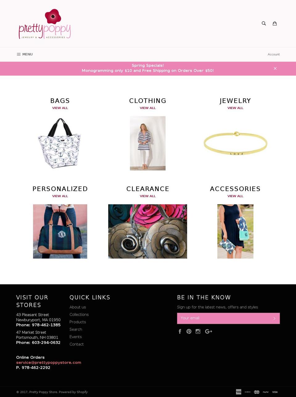 prettypoppystore.com shopify website screenshot