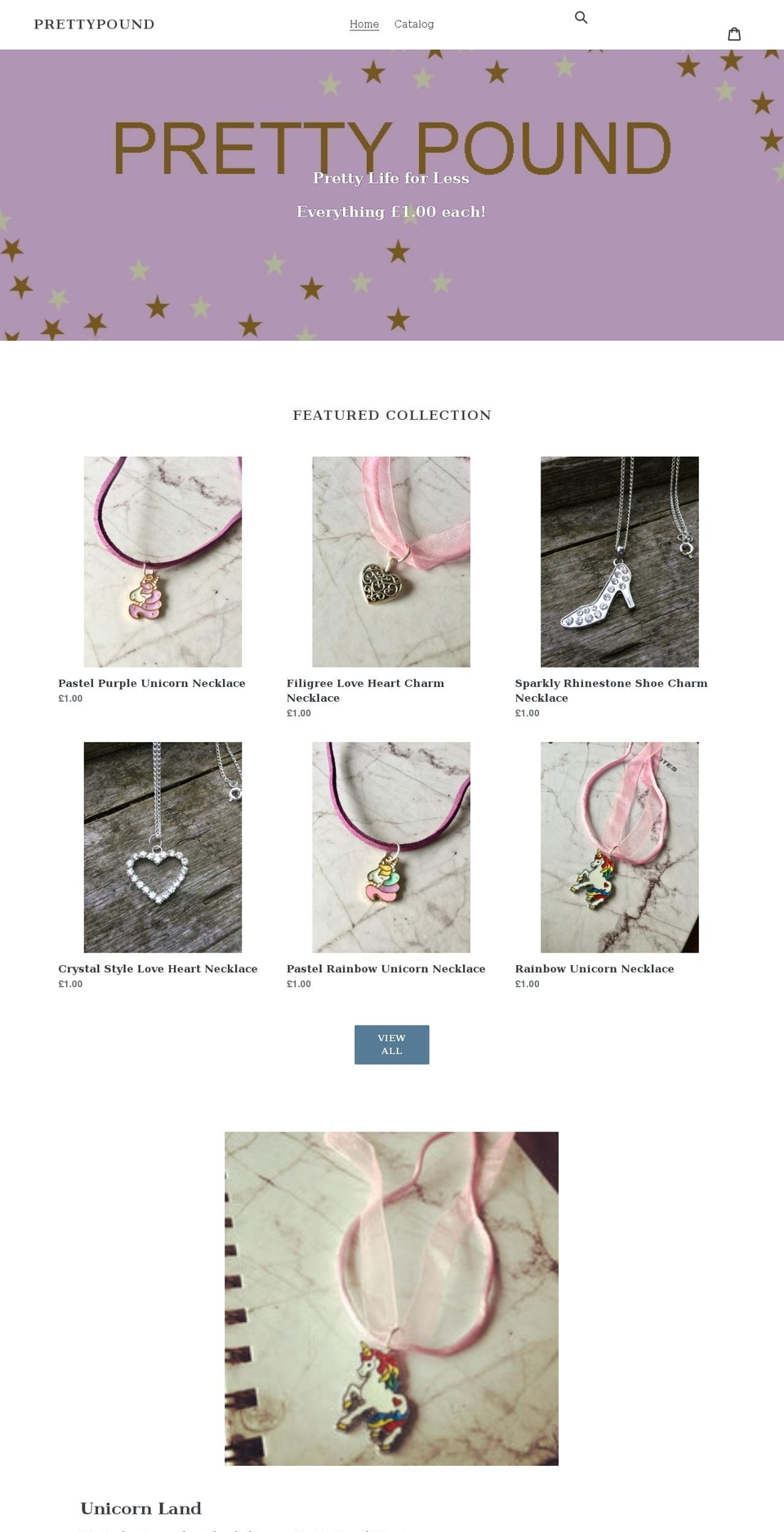 prettypound.co.uk shopify website screenshot