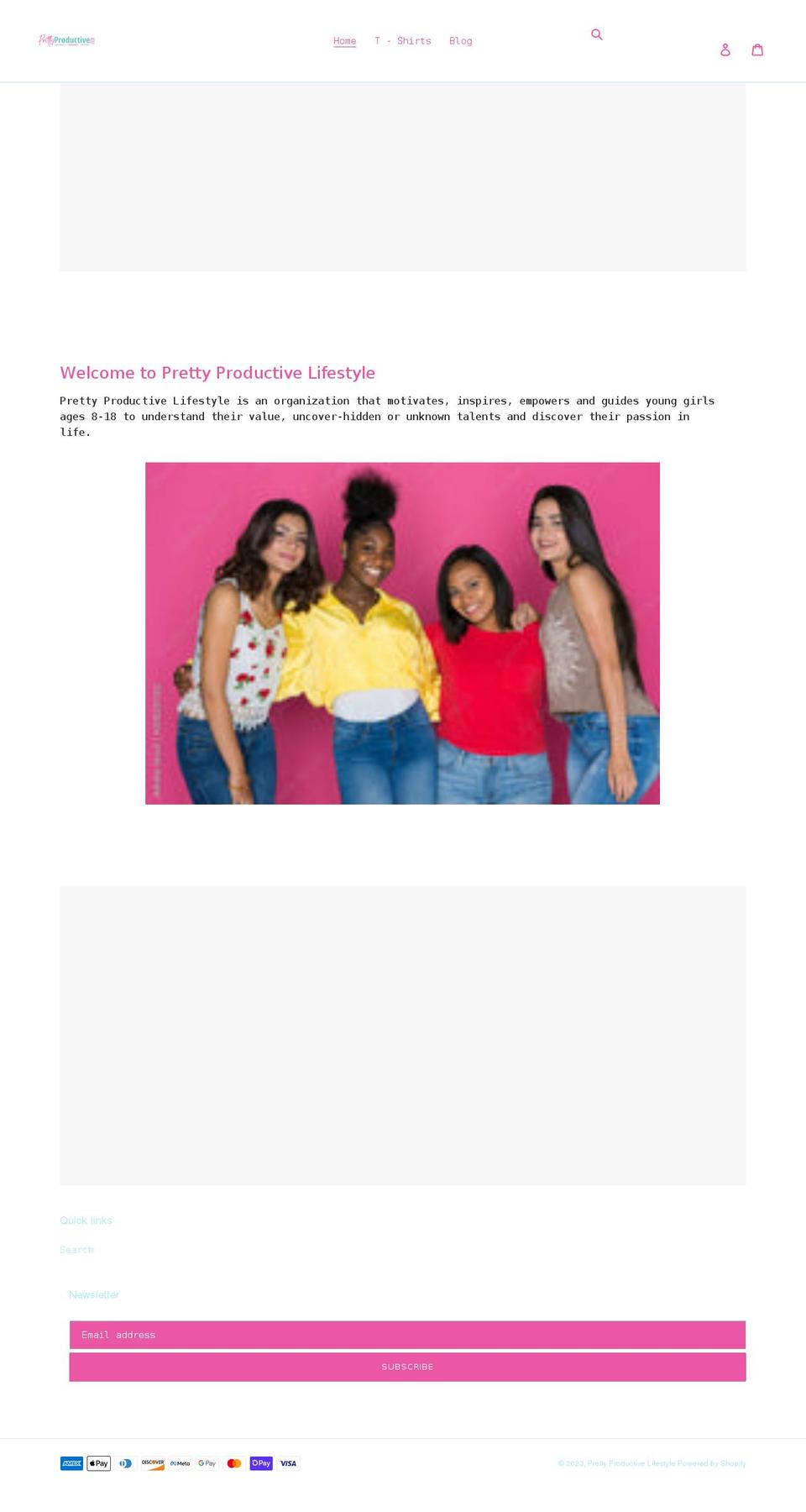 prettyproductive.org shopify website screenshot
