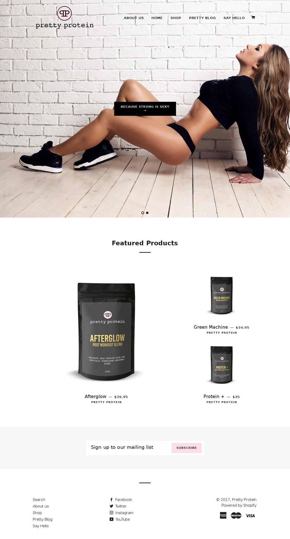 prettyprotein.com shopify website screenshot