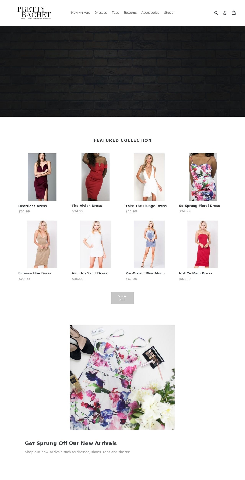 prettyrachet.com shopify website screenshot